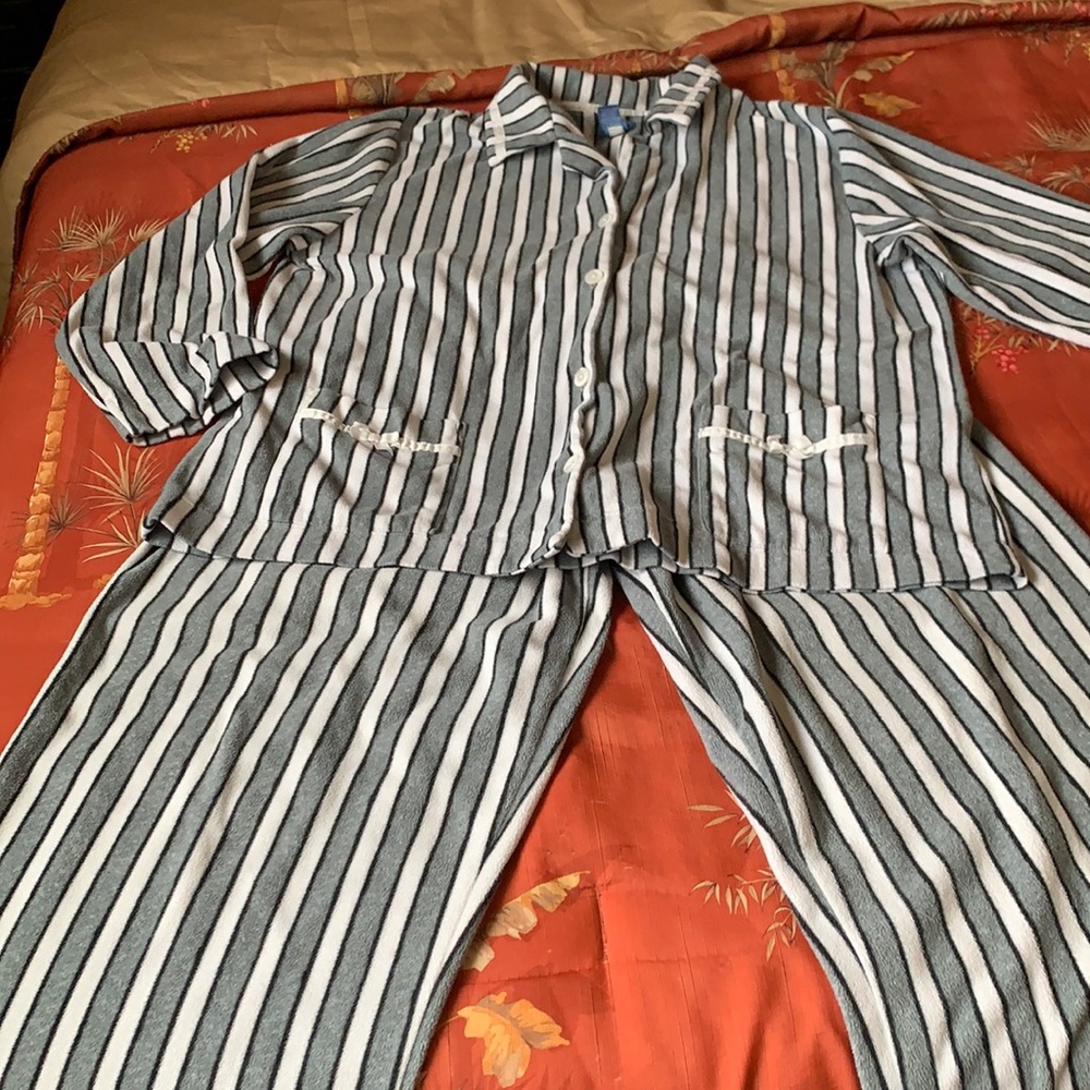 Cozy grey striped pajamas
